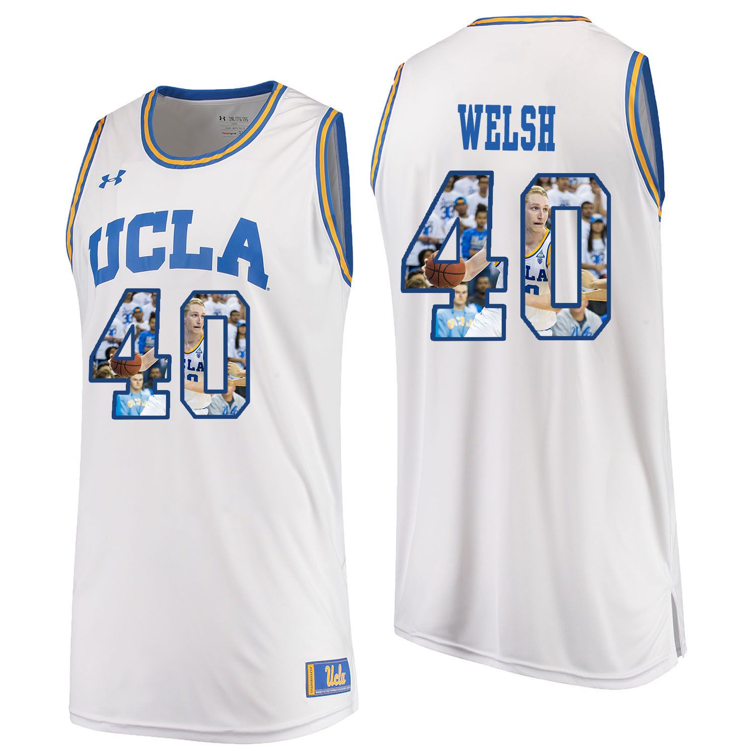 Men UCLA UA 40 Welsh White Fashion Edition Customized NCAA Jerseys